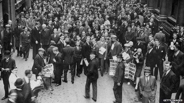 people outside stock exchange