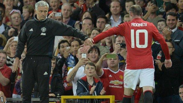 Wayne Rooney and Jose Mourinho