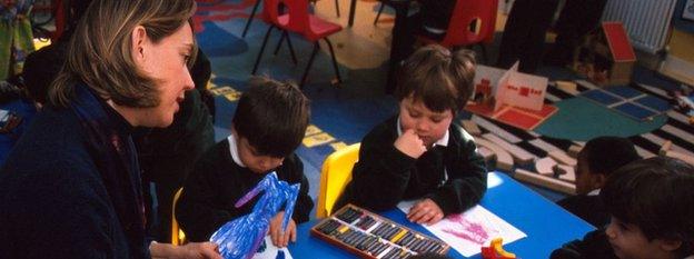 Teacher with nursery class