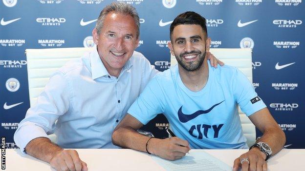 Txiki Begiristain with Riyad Mahrez