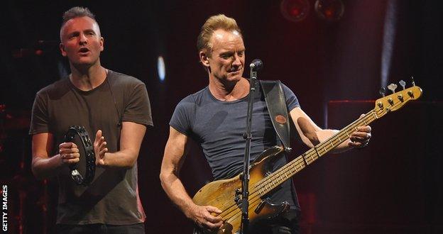 Sting (r) and his son, Joe Sumner