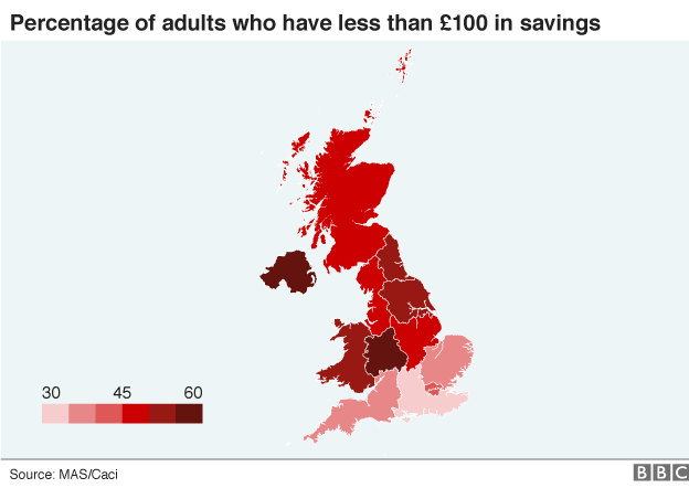 map of savers in UK