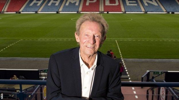 Denis Law at Hampden Park