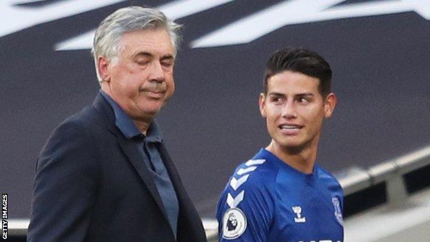 James Rodriguez and Carlo Ancelotti