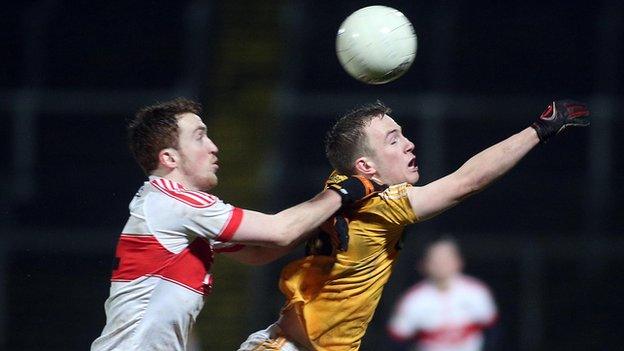 Derry's Oisin Hegarty and Antrim's Odhran Eastwood