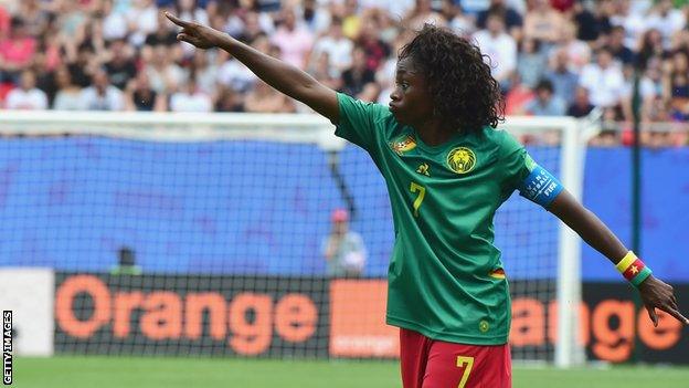 Aboudi Onguene in action at the World Cup in 2019.