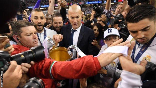 Zinedine Zidane after retaining the Champions League