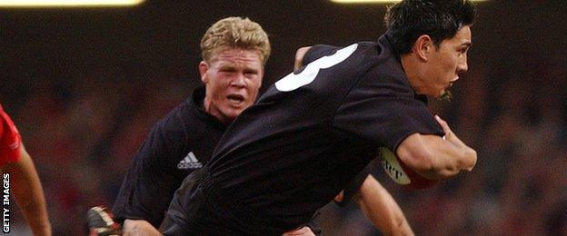 Regan King playing for the All Blacks