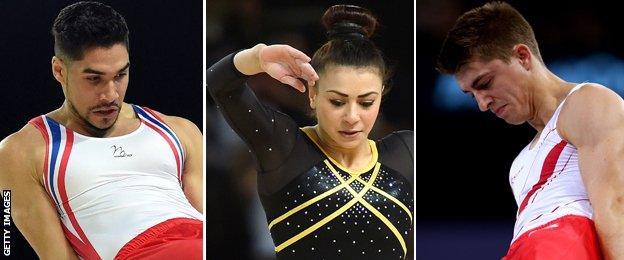 Louis Smith, Claudia Fragapane and Max Whitlock