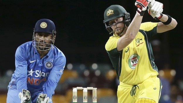 India's MS Dhoni and Australia's Steve Smith