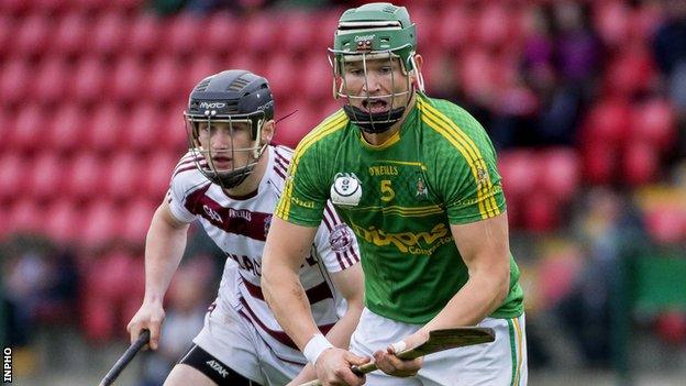 Slaughtneil's Brendan Rogers and Dunloy's Kevin McKeague