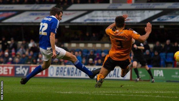 Having not previously scored all season, Ipswich's Jonathon Douglas has now netted in successive matches