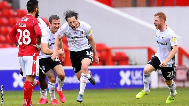 Harry Arter celebrates scoring for Fulham