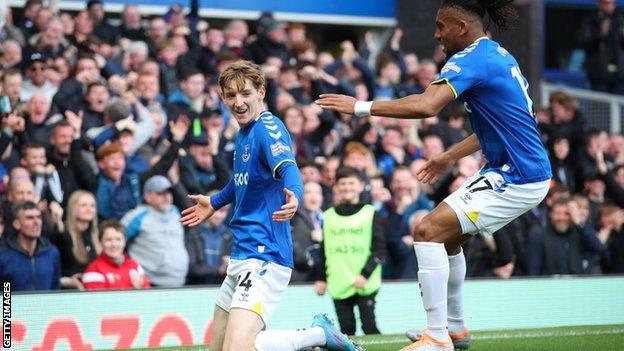 Anthony Gordon celebrates scoring