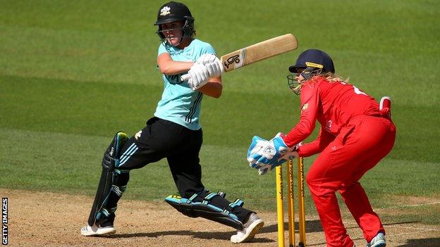 Nat Sciver bats against Lancashire