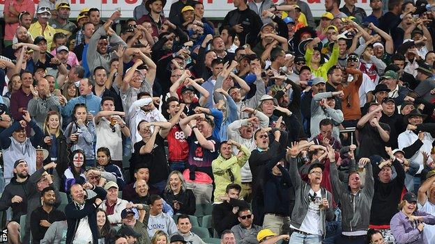 The Barmy Army mocked Steve Smith with review signals when the Australians had none left