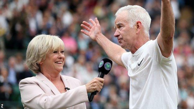 Sue Barker will present a 鶹Լ One documentary in honour of three-time Wimbledon champion John McEnroe on 30 June