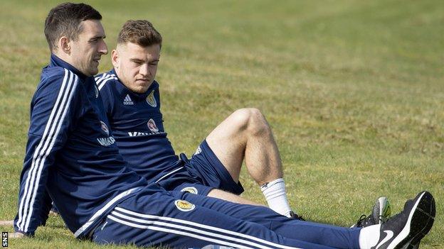 Lee Wallace and Ryan Fraser sit out Scotland training