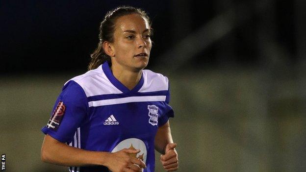 Lucy Staniforth in action for Birmingham City Women