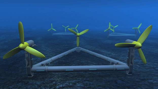 An architect's impression of the seabed generator