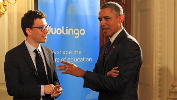 Luis von Ahn meeting President Obama