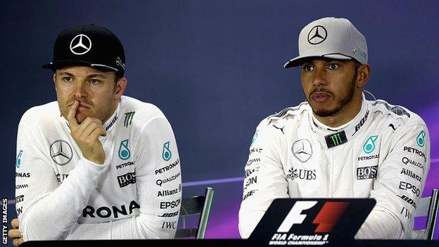 Nico Rosberg and Lewis Hamilton