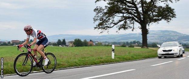 Dame Sarah Storey on her way to her second gold in Switzerland