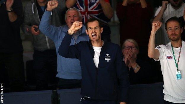 andy murray cheering