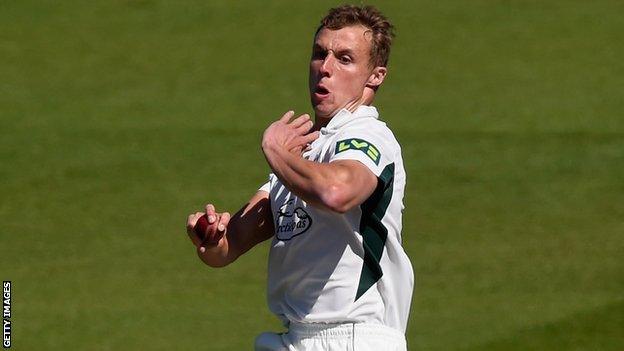 Worcestershire fast bowler Charlie Morris