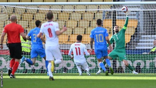 Mason Mount struck the crossbar for England in the first half