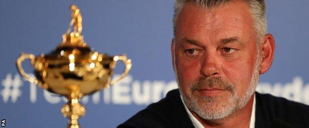 Darren Clarke speaks to the media after announcing his three wildcard picks