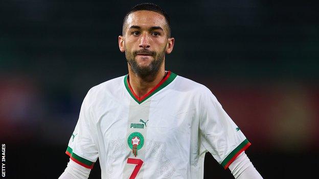 Hakim Ziyech in action for Morocco