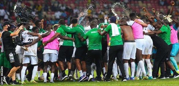 Sierra Leone celebrate their draw