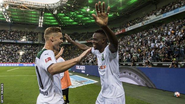 Denis Zakaria celebrates