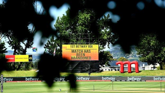 The first ODI between South Africa and England was postponed on Sunday morning