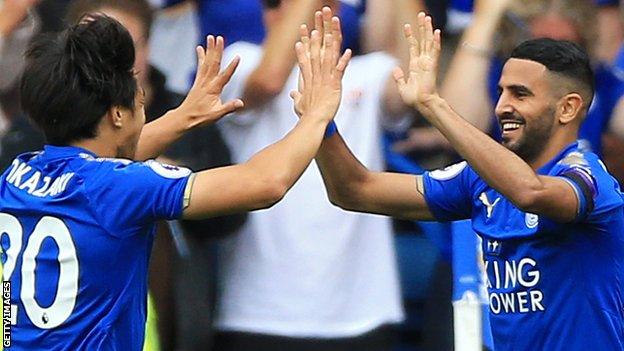 Riyad Mahrez and Shinji Okazaki