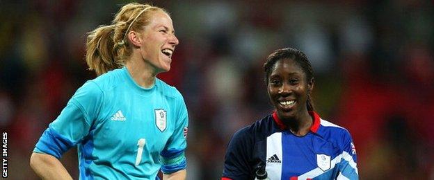 Karen Bardsley (left), Anita Asante (right)