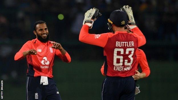 Adil Rashid celebrates wicket