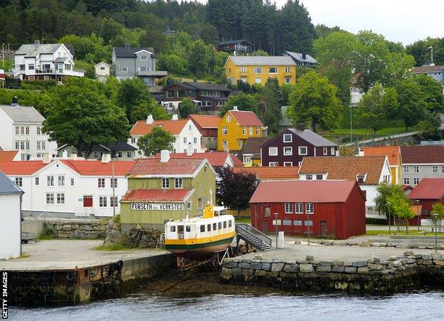 Kristiansund, general view of traditional houses