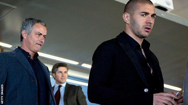 Jose Mourinho and Karim Benzema