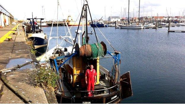 Gary Mitchinson on his trawler