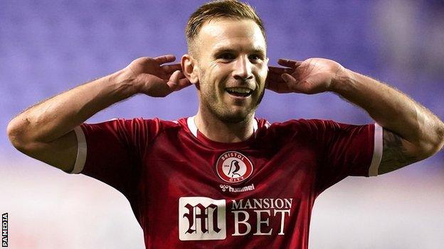 Andi Weimann celebrated scoring for Bristol City