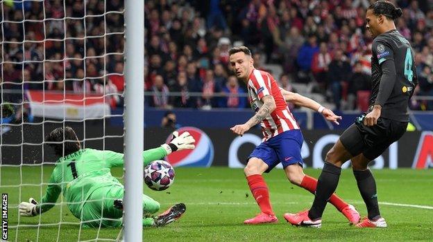 Saul Niguez's goal for Atletico was the earliest Liverpool have conceded in the Champions League since Gabriel Jesus scored past them in the second minute for Manchester City in April 2018