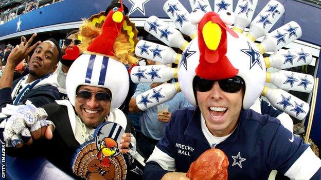 Dallas Cowboys fans at their Thanksgiving game in 2021