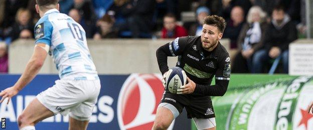 Ali Price in action for Glasgow Warriors against Leinster