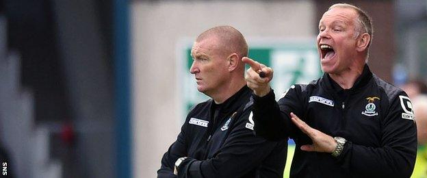 Inverness assistant Brian Rice and manager John Hughes