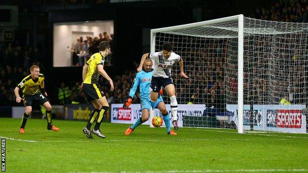 Son Heung-min scores his fourth goal of the season