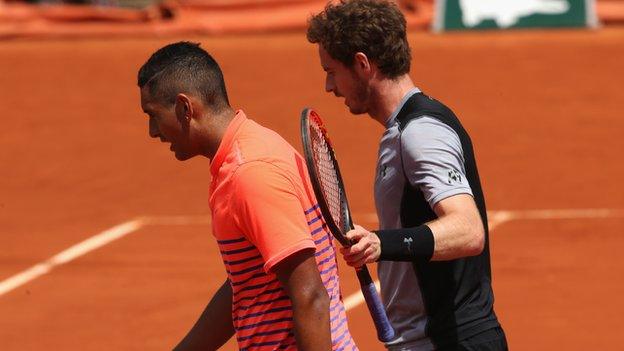 Nick Kyrgios (left) and Andy Murray