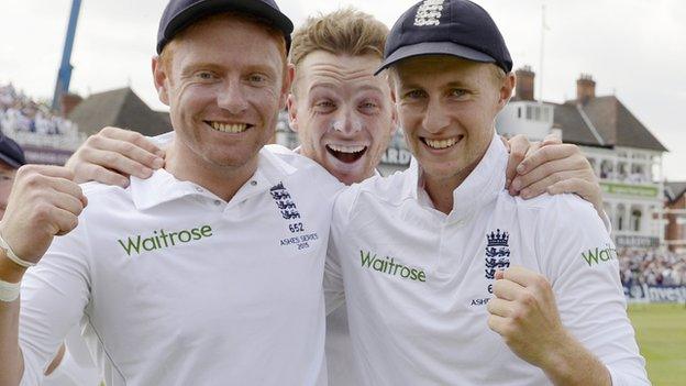 Jonny Bairstow, Jos Buttler and Joe Root