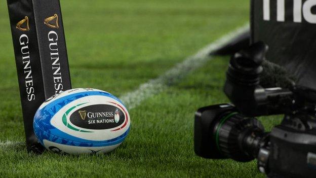 A camera focused on a ball at the Six Nations